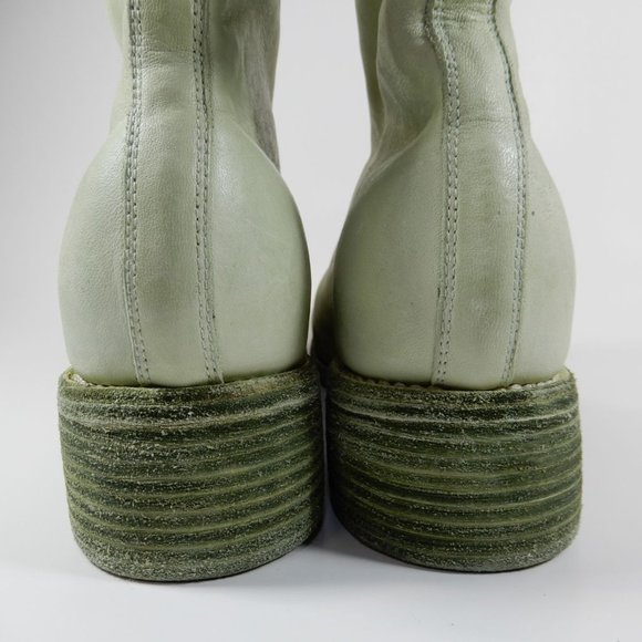 GUIDI Front Zip Ankle BOOTS Size 36 5.5 6 Light Green Horse Leather NEW $1560 - Picture 5 of 16